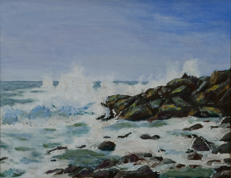 The Surf at Monhegan Island - 14 in x 18 in - Oil on Canvas - 2005<br><small>Private Collection</small>